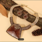 Handmade African Heritage Neckpiece & Earrings Set
