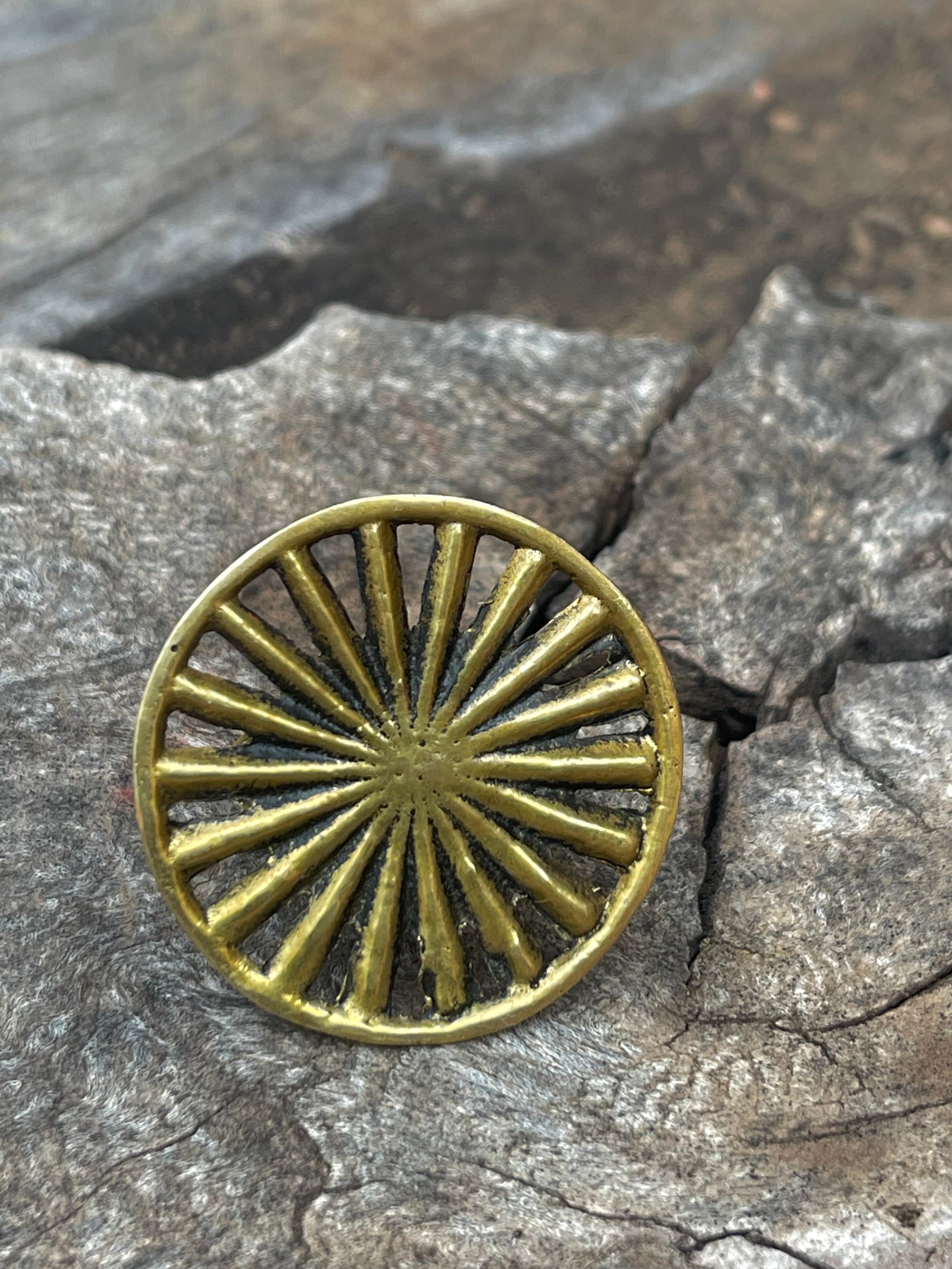 Handmade African Brass Sunburst Ring