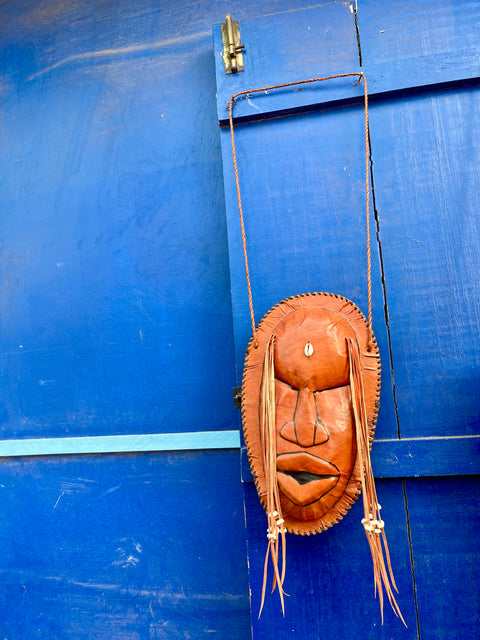 Handmade leather face bag